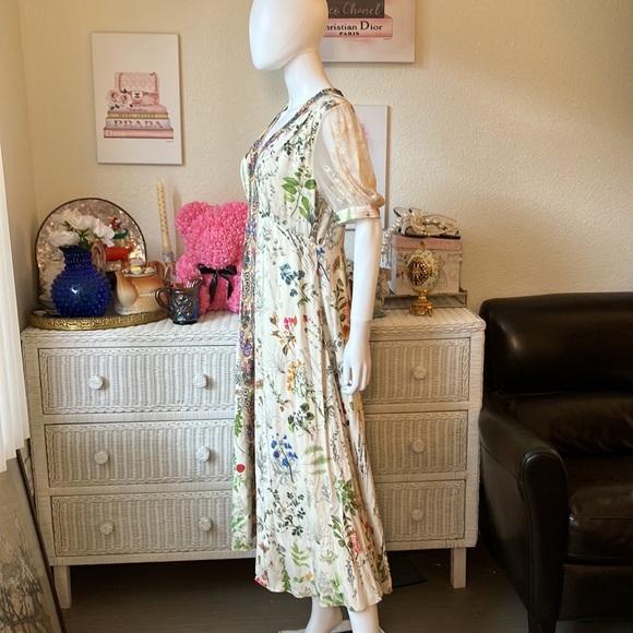 Anthropologie Geisha Designs Donna floral print Midi dress Size Medium - Picture 4 of 12